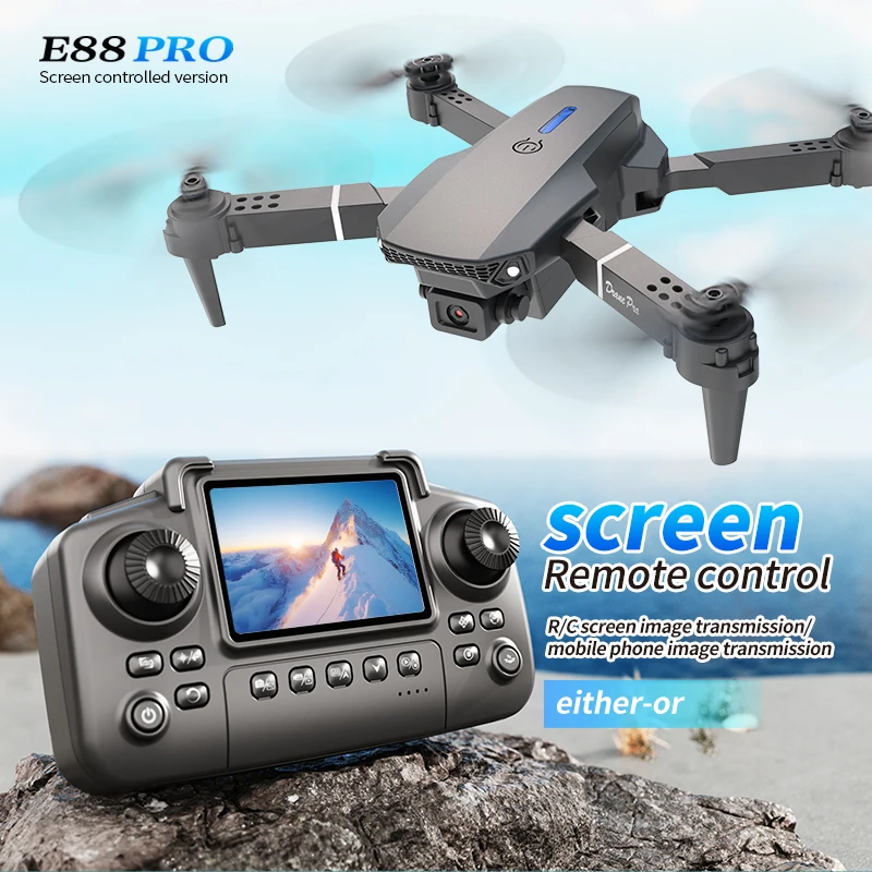 Drone Camera Wide Angle - طائرة بدون طيار احترافية E88 PRO